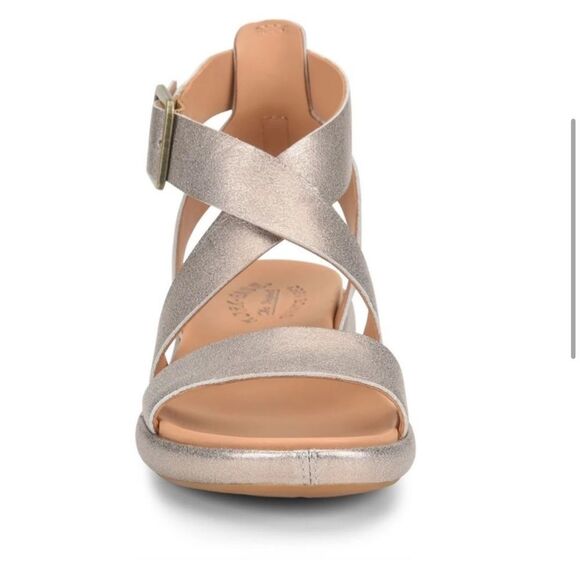 Kork-Ease metallic Silver / Pewter Strappy Sandals like new size 8 - Picture 2 of 10